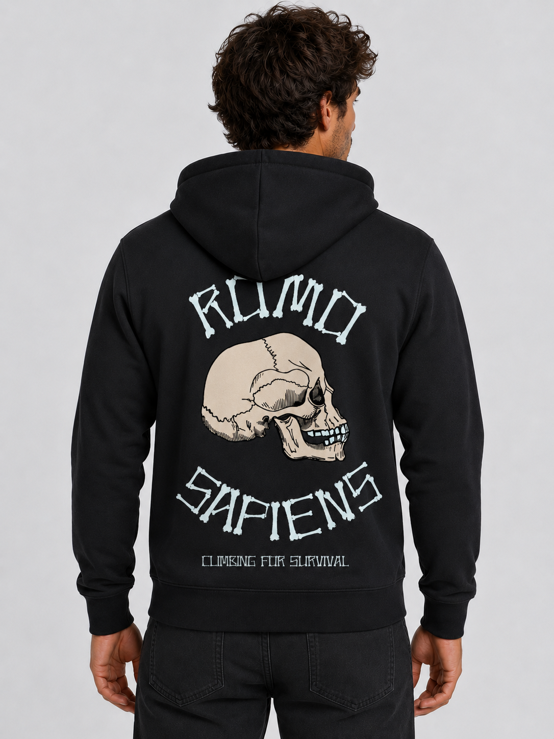SUDADERA ZIPPER ROMO SAPIENS NEGRA