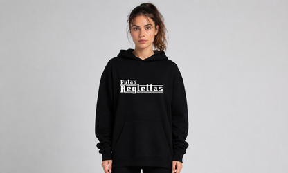 SUDADERA CON CAPUCHA PUTAS REGLETAS NEGRA