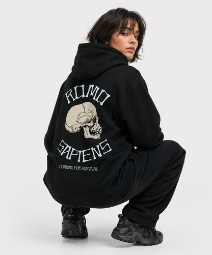 SUDADERA CON CAPUCHA ROMO SAPIENS NEGRA