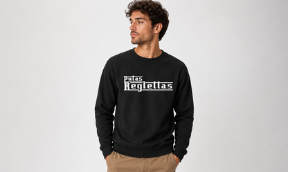 SUDADERA SIN CAPUCHA PUTAS REGLETAS NEGRA